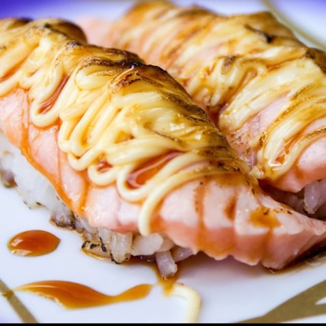 Seared Salmon Nigiri.
