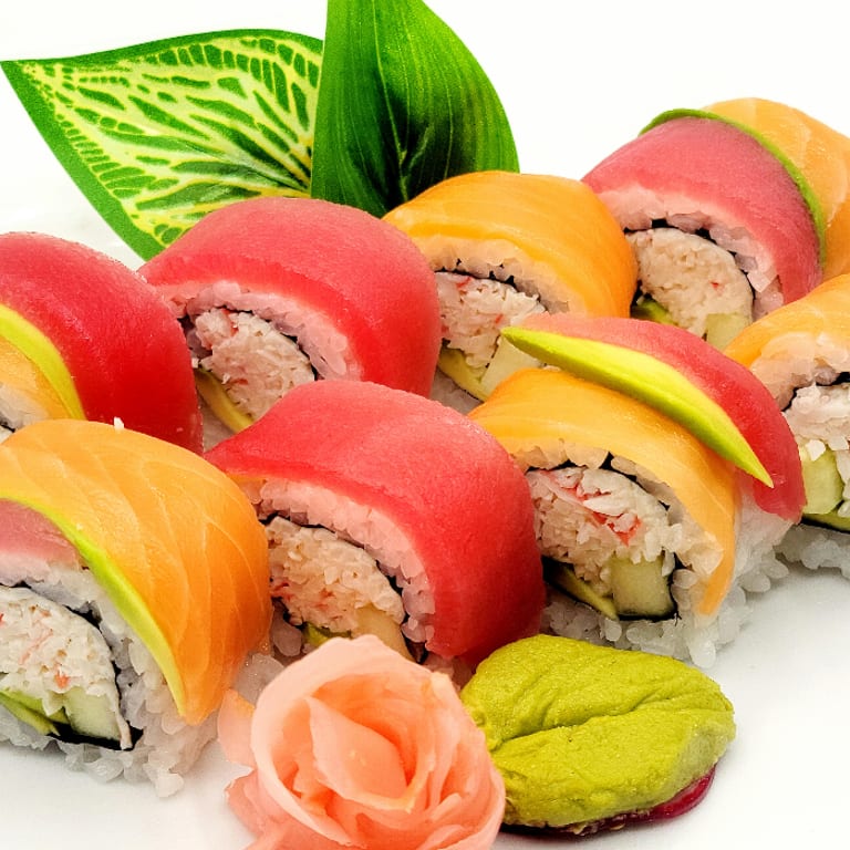 Delicious Rainbow Roll at Our Sushi Bar