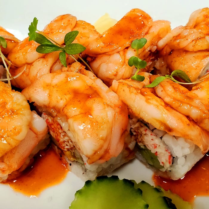 Sweet Sriracha Black Tiger Roll.