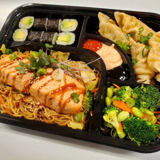 Delish Koraku Salmon Bento.
