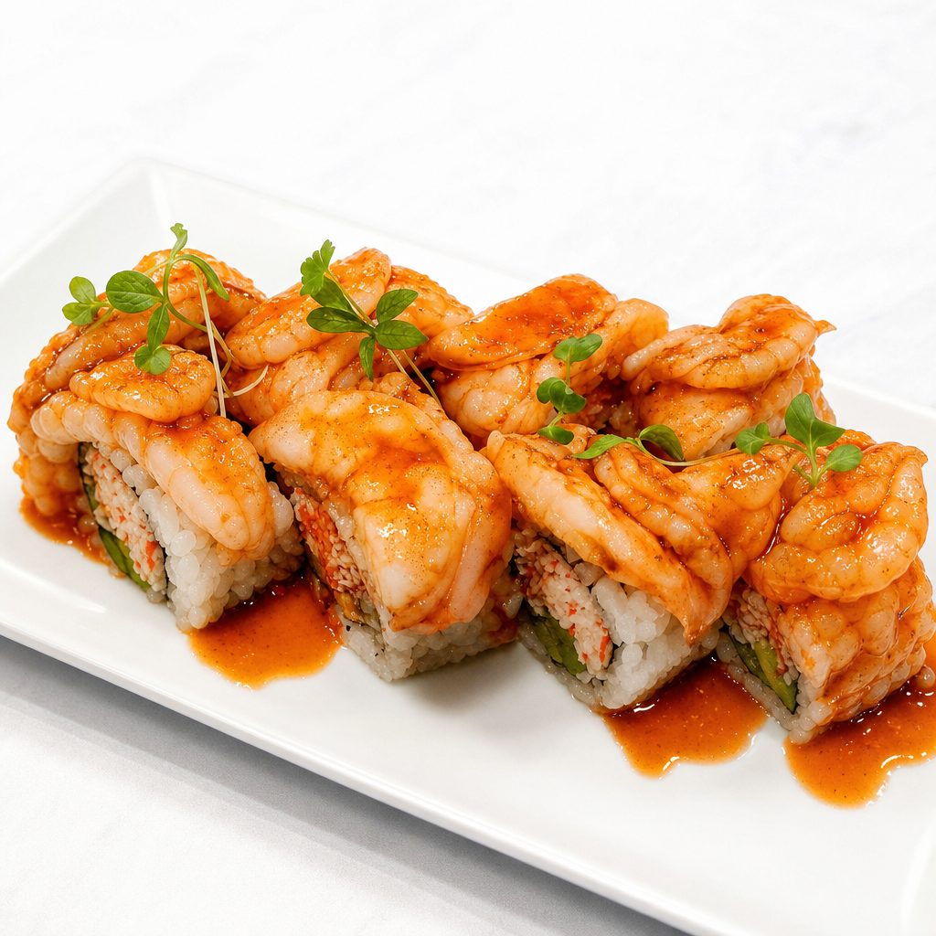 Sweet Sriracha Black Tiger Roll.