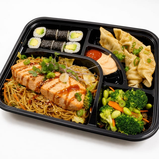 Delish Koraku Salmon Bento.