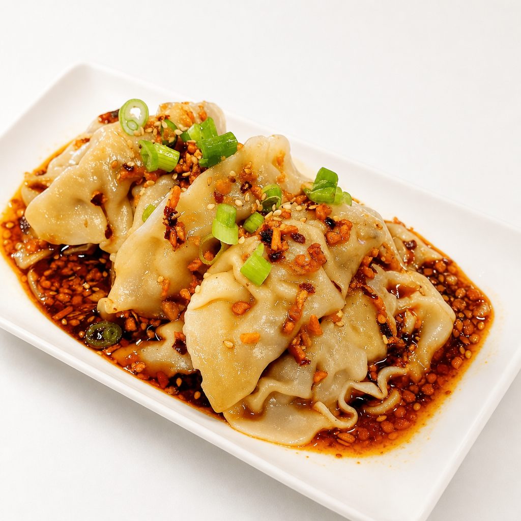 Delish Spicy Garlic Gyoza.
