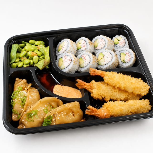Delish Koraku Shrimp Bento.