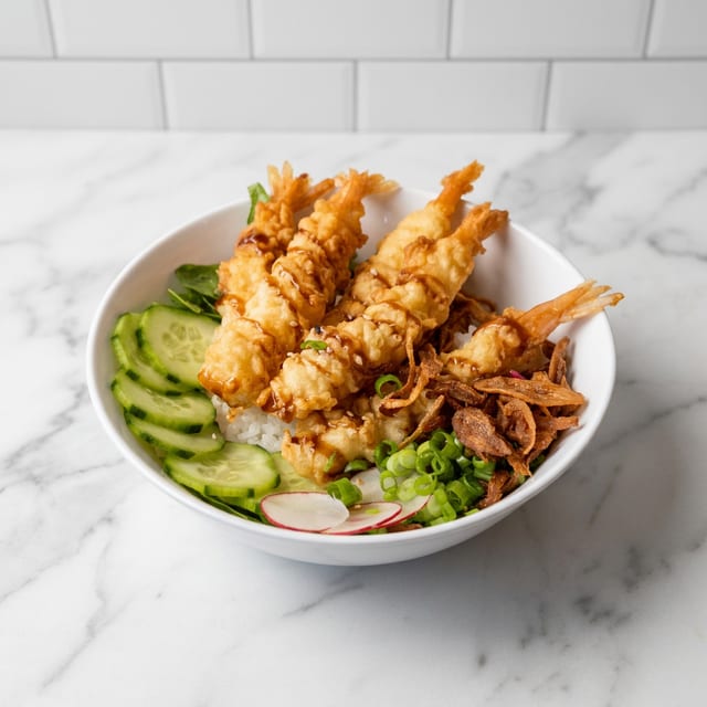 Crunchy Shrimp Tempura Dipping Bowl.