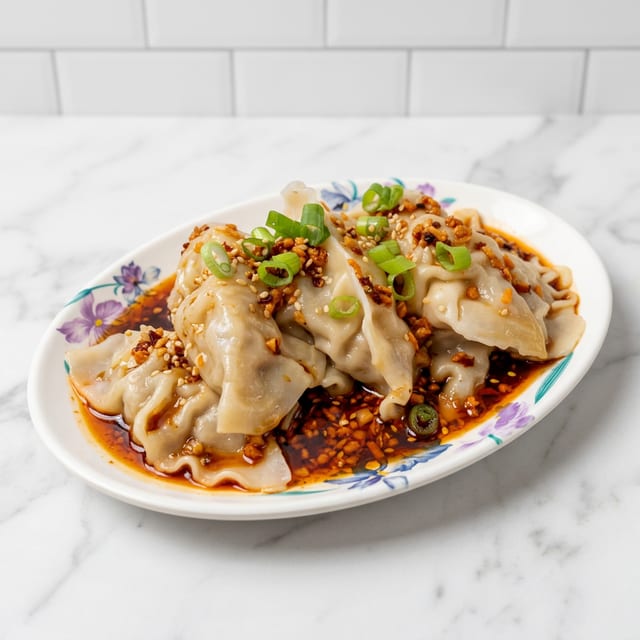 Delish Spicy Garlic Gyoza.