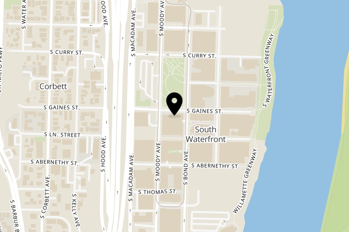 Map showing the location of Delish Kitchen 108 on 664 S Gaines St in Portland